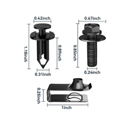 70Pcs Universal Style Engine Under Cover Splash Shield Guard Body Bolts Bumper Fender Liner Push Retainer Fastener Rivet Clips with Fastener Removal Tool for GM Ford Toyota Honda Chrysler