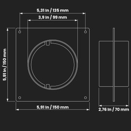 4" Inch Pack of 2 Duct Connector Flanges - Plastic Straight Pipe Flange for Heating Cooling - Inlet Outlet Ventilation System - Ducting Coupling Wall Plate - Assembly Joint Set (100mm)