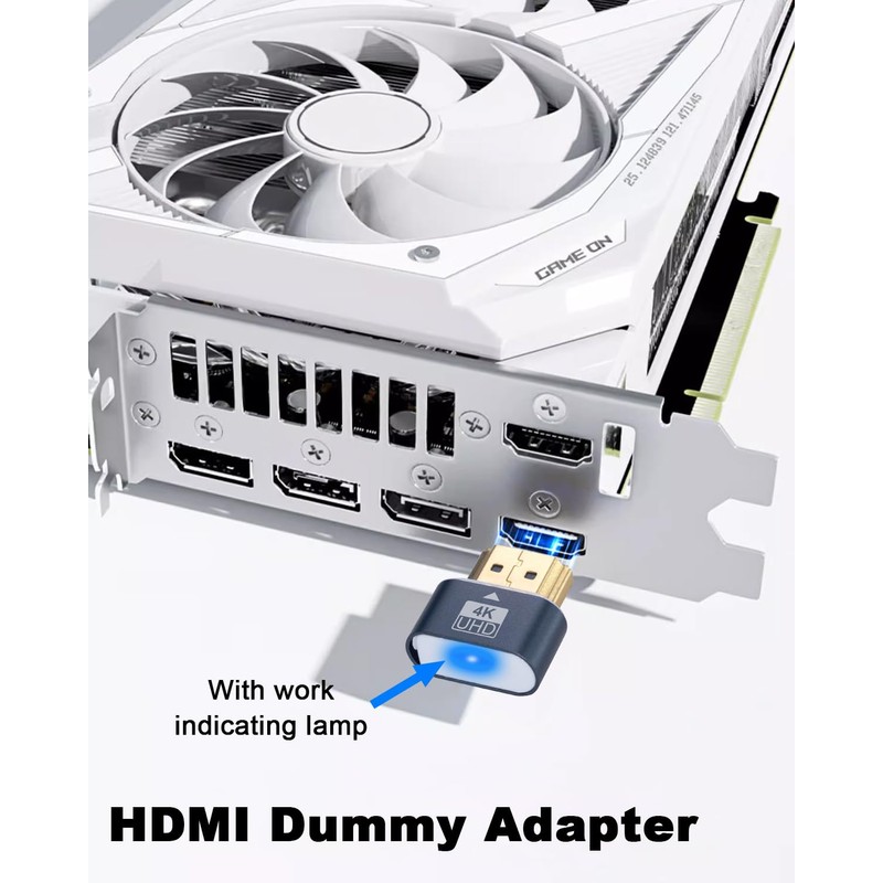 Duttek 4K HDMI Dummy Plug - Virtual Monitor Display Emulator