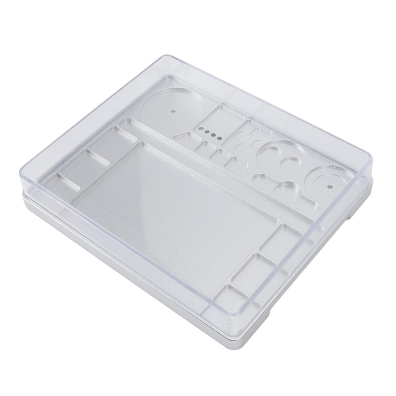 Watch Movement Repair Box Aluminum Alloy Storage Tray with Acrylic
