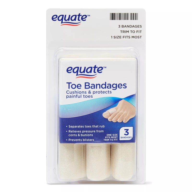 Equate Toe Bandages Cushion & Protect Corns and Bunions, 3