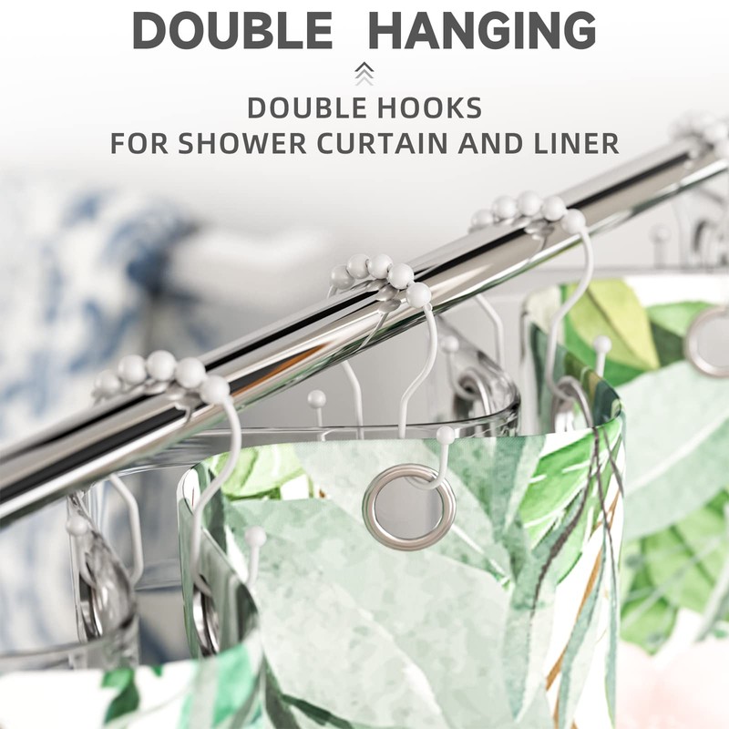 White Shower Curtain Hooks, Bathway Shower Curtain Hooks Shower Curtain