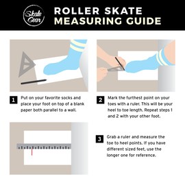 Skate Gear Cute Graphic Quad Roller Skates for Kids and Adults (Graphic Black, Women's 8 / Men's 7)