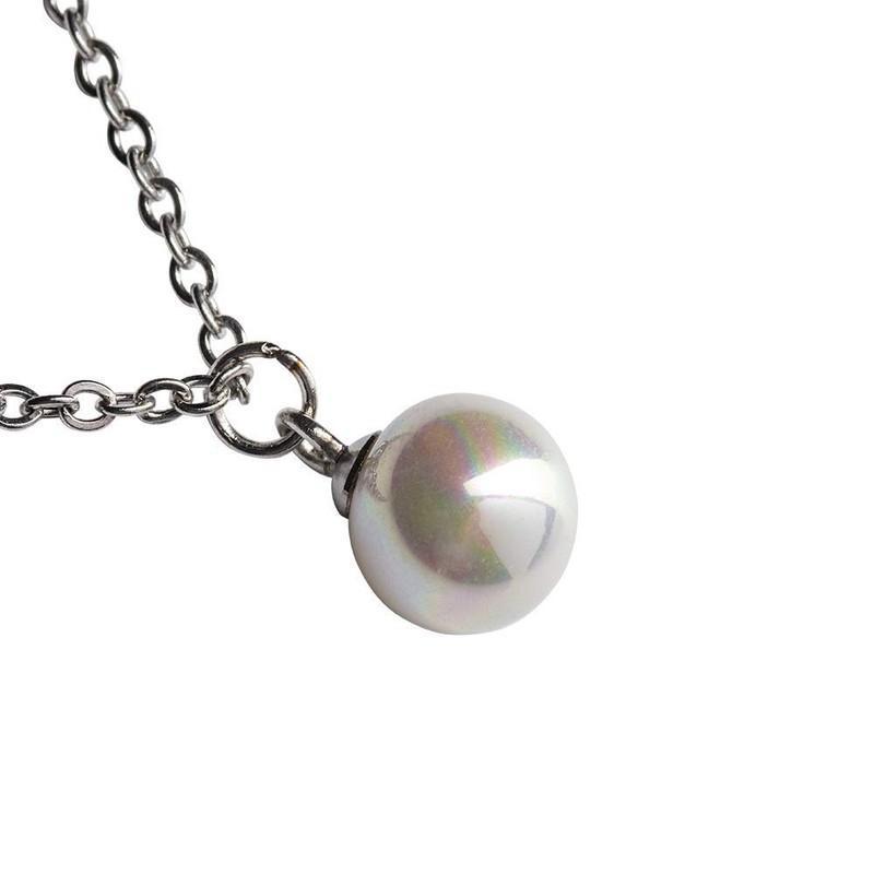LuckyLy Collar de Mujer con Perla, Cadena de Acero Inoxidable