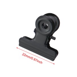 Guifeng 30PCS Black Round Metal Clip Small Clip 22mm Miniature Loose Leaf Paper Clip for Ticket Label Photo Scarf Bag