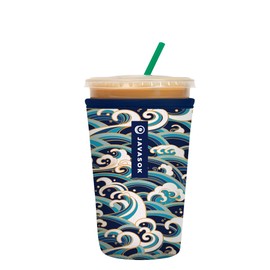 Sok It Java Sok Iced Coffee & Cold Soda Insulated Neoprene Cup Sleeve (Perfect Wave, Medium: 22-28oz)