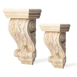 2pcs Wood Corbels Corbel Bracket Suitable for Countertops Shelves Fireplace Mantel Doorway (Classic Models, Large Size)