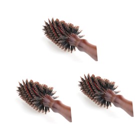 FOMIYES 3pcs Boar Bristle Hair Brush Comb Round Comb Brush for Shiny Silky Hairstyle