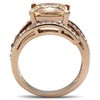 Marimor Jewelry Women's Stainless Steel Rose Gold Princess Cut Champagne
