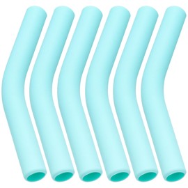6Pcs Metal Straw Silicone Tips 5/16 IN Wide(8mm Outer Diameter) Food Grade Rubber Flex Elbow Straw Covers Replacement Tip for Stainless Steel Metal Straws,Green