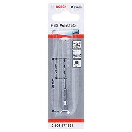 Bosch Professional PointTeQ Hex Drill Bit (for Metal, Ã: 2.0 mm, Total Length: 60 mm, Â¼ââ Hex Shank, Accessory for Impact Drivers and Drill Drivers)