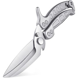DRAGON RIOT Poultry Shears, Sharp Kitchen Scissors Heavy Duty, Silver Kitchen Shears, Meat Cooking Scissors, Poultry Kitchen Scissors Dishwasher Safe for Food, Chicken, Fish, Meat