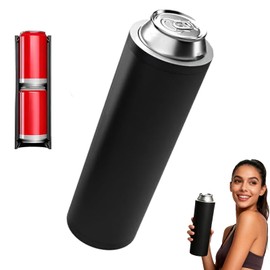 Tactical Reload Double Can Holder, 3D Printed Insulated Can Cooler for 12oz Beer & Soda, Gravity-Fed Dual Stack Beverage Holder, Double-Wall Drink Cooler for Tailgates, Camping, BBQ(1 Black)
