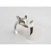 Fox Open Rings Sterling Silver 925 Playful Head Animal Tail