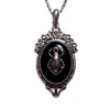 Gothic Victorian Silver Framed Scarab Cameo Pendant