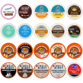 Perfect Samplers Tea Pods, Cider, Hot Chocolate, Cappuccino & Coffee Pods Variety Pack, Single Serve Coffee & K Pod Variety Pack for Keurig K Cups Brewers, Coffee Gift Set, 20 Count