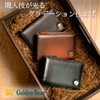 Golden Bear Bifold Wallet, Graduated Leather, Middle Wallet, Black