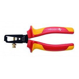 HÖGERT TECHNIK Wire Stripper 1000V 160mm VDE Certified Cr-V Steel 55-60 HRC Ideal for Working Under Voltage Heavy Duty Construction for Durability and Precision in Every Use