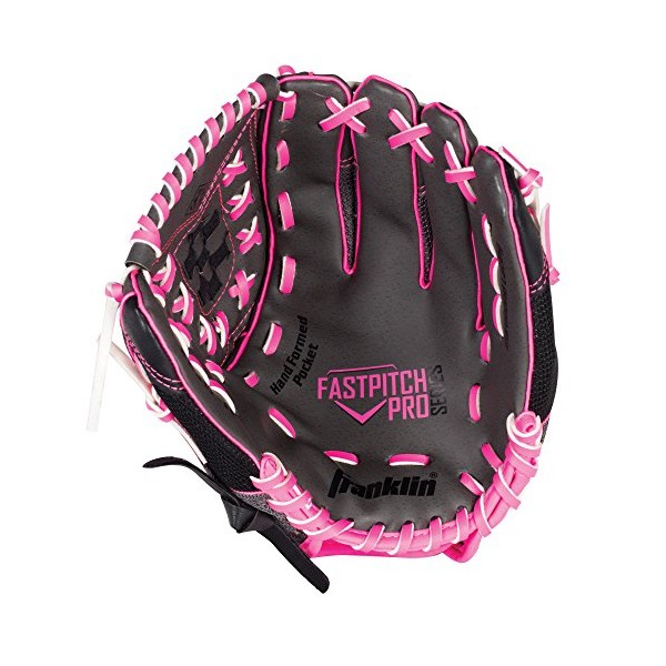 Franklin Sports Girls Softball Glove - Women's Windmill Fastpitch + Slowpitch Softball Glove - Pink Softball Mitt - Left Hand Throw Adult + Youth - 11"
