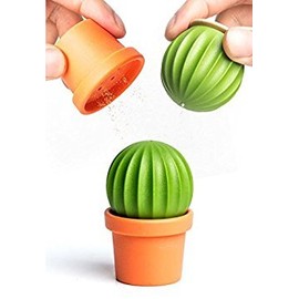 Qualy Design Studio Cactus Salt and Pepper Shakers in One. Great decorative and practical accessory for kitchen and dining room. Cool salt shaker for tequila.
