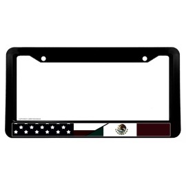 OwnTheAvenue USA American Mexican Flag Subdued Car Truck Auto License Plate Frame V004