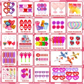 156 Pack Valentine Party Favor Assortment Toys for School Classmates Exchange Gift Includes Valentines Cards Stamper Stickers Boys Girls Classroom Prizes Rewards School Exchange Party Favors