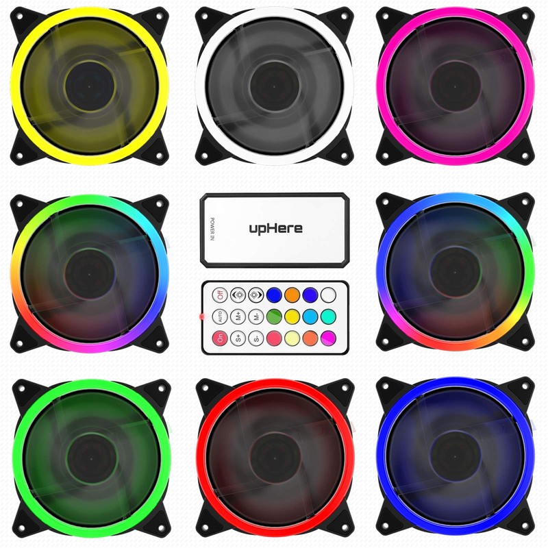 upHere 120mm RGB LED Computer Case PC Cooling Fan, Ultra