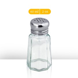 1st Choice Salt and Pepper Shakers with Stainless Tops Set of 2 (Paneled Shakers)