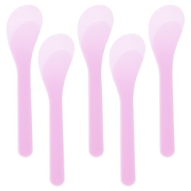 ONLYKXY 5pcs 5inch Plastic Beauty Spoon Facial Cream Brush Makeup Scoop Mud Reusable Cosmetic Dig Scoop Spatula Mask Tip for Lotions Moisturizers Home Salon DIY Facemask Mixing Sampling (Purple)