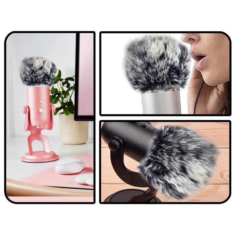 Lhbwhiz Microphone Windscreen, Muff Fur Windscreen, Mini Wind Pop Filter