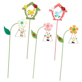 VICASKY 5Pcs Metal Garden Stakes Decorative Ground Inserted Decor for Flower Pots Charming Outdoor Ornaments to Enhance Garden and Flower Bed Aesthetics