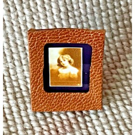 Tyler Pat Tyler Dollhouse Miniature Natural Leather Picture Photo Image Frame 2276