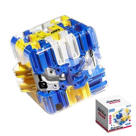 LUDHEP Cubo magico a labirinto con sfera rotanti, per bambini e adulti, gioco educativo per sviluppare logica e concentrazione, design trasparente (6,8 cm)