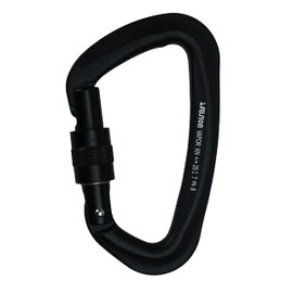 FUSION Climb Vapor III Military Tactical Matte Edition Aluminum Straight Gate Key Nose Modified D Carabiner Black, Hunting Carabiner (FP-8122-3ST-BLK) (Screw gate)
