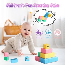 INQUIRLLY Magnetic Building Blocks for Children, Pack of 60 Magnetic Building Blocks, Magnetic Toy Children, Magnetic Toy with 3 Number Stickers, for Boys and Girls from 3 Years (2 cm x 2 cm)