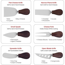Charcuterie Board Accessories Spreader Knife Set Cheese Butter with Walnut Handles Mini Serving Tongs Spoons Forks Toothpick Flags for party Wedding Christmas