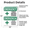 (2 Pack) First Aid Kit Inside Bilingual OSHA Emergency Sign
