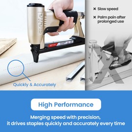 meite MT7116 Pneumatic Staple Gun, 22 Gauge 71 Series 3/8-Inch Crown 1/4-Inch to 5/8-Inch Length Air Upholstery Stapler Gun