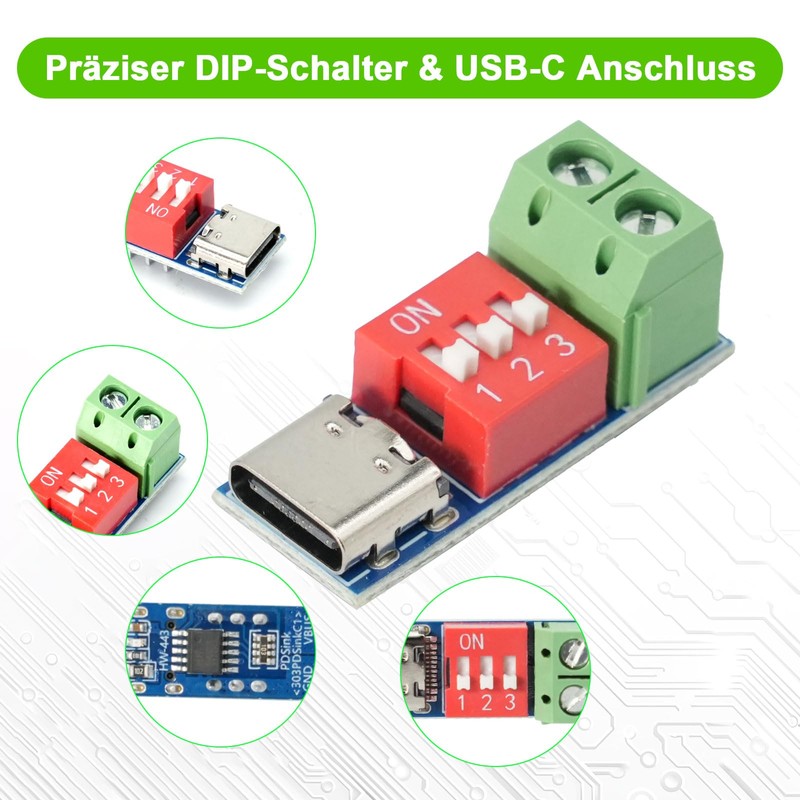 AYWHP USB-C PD Trigger Board Module, PD/QC Decoy Board with