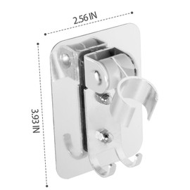 Shower Head Holder, 2 Pack Strong Adhesive Shower Wand Holder with 2 Hanger Hooks, Adjustable Shower Head Wall Mount Bracket for Bathing, Bathroom, No Drill Need