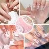 Aililong 3D Rhinestone Ongles Nœud Papillon Rose + Blanc Lot