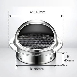Stainless Steel Air Vent Cover 100MM,Round Wall Vent Cover,Round Ventilation Grill Cover,Exhaust Air Vent Cover for Exterior Wall,Bathroom,Kitchen