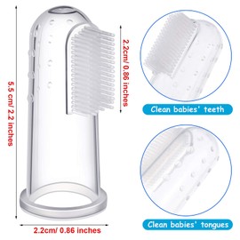 18 Sets Baby Finger Toothbrushes Infant Toddlers Teeth Brushes Soft Baby Tongue Cleaners with Cases for Baby Oral Cleaning Tooth Training Supplies, 3 Colors