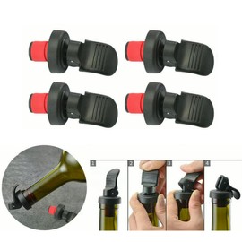 4 pzs tapones corchos reutilizables para botellas de vino, tapones reusables con seguro antiderrames para botellas de vidrio como refescos, champagne, cerveza, caguama y más, universal
