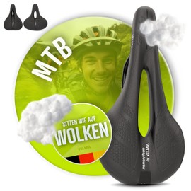 VELMIA Bike Seat Designed in Germany - Made of Comfy Memory Foam | Waterproof and with Smart Zone-Concept for Men & Women, BMX, MTB & Road Bikes