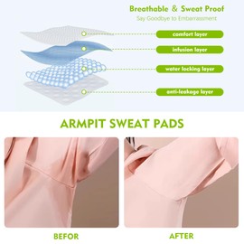 Masaei Armpit Sweat Pads for Women Men, 60Pcs Pure Cotton Underarm Sweat Pads, Disposable Sweat Pads Armpits Invisible, Comfortable Unflavored
