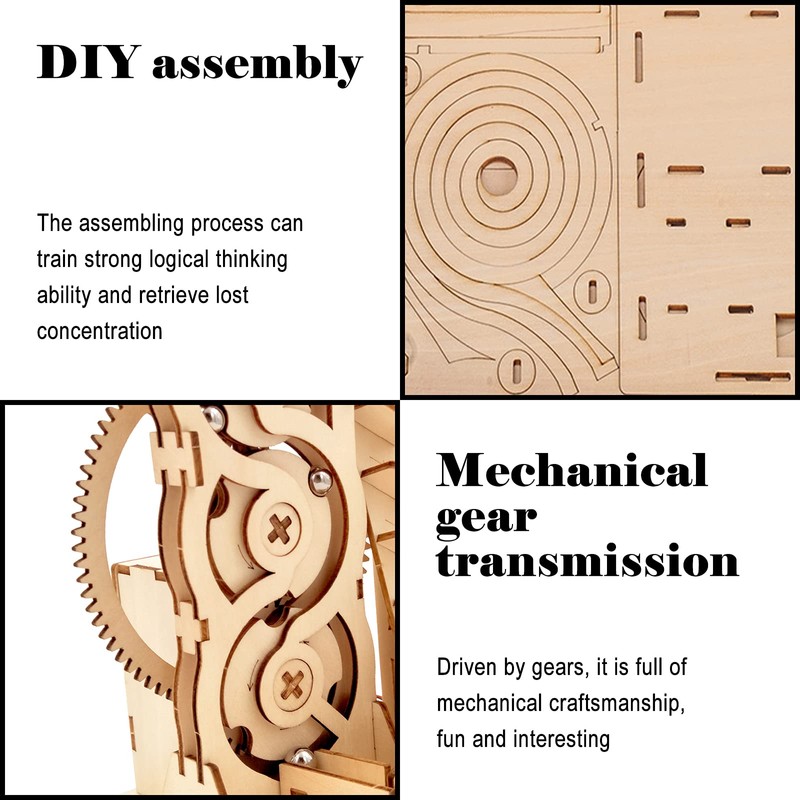 Solar 3D Wooden Puzzle Marble Run DIY Model Kit Craft
