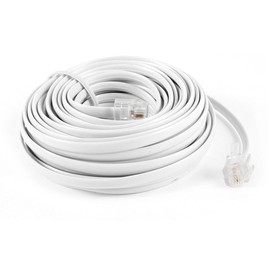 URBEST 6P2C RJ11 Modular Telephone Cable White Phone Cables Wire, 30 Feet/ 9 Meters