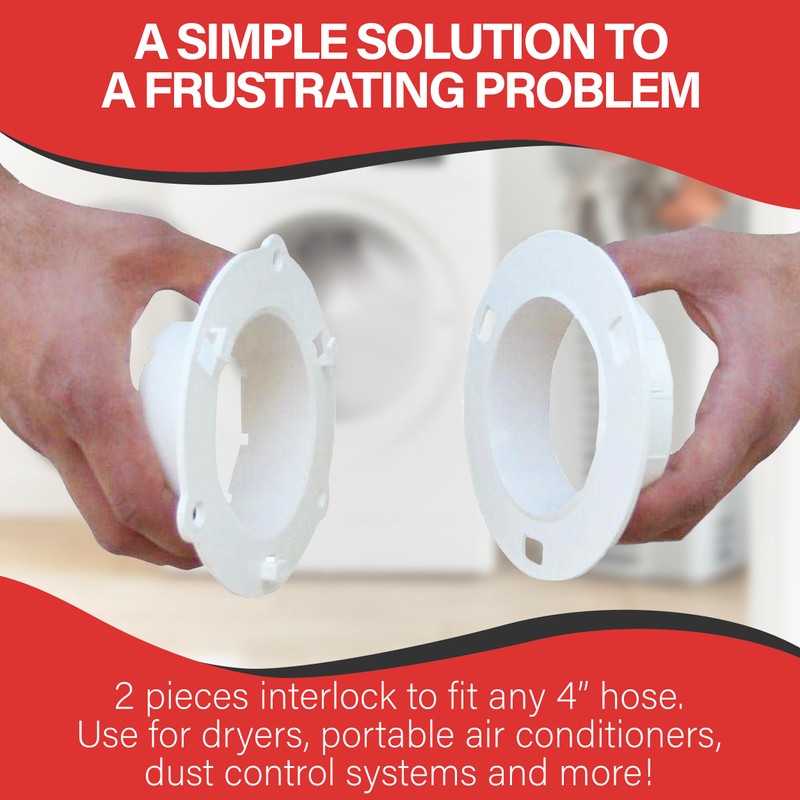 Dryer Dock Dryer Vent 6" for 4" Tubes, White