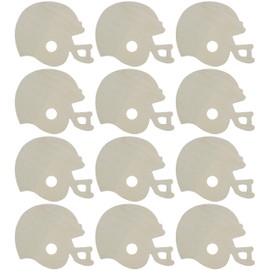 Creative Hobbies 4 Inch Unfinished Wooden Football Helmet Shapes, Pack of 12, Ready to Paint or Decorate